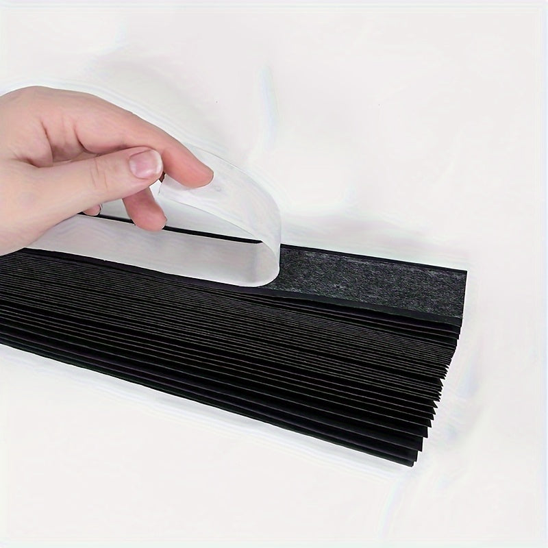 Black Pleated Roller Blind - Blackout Without Drilling, Customizable for Bedroom and Living Room