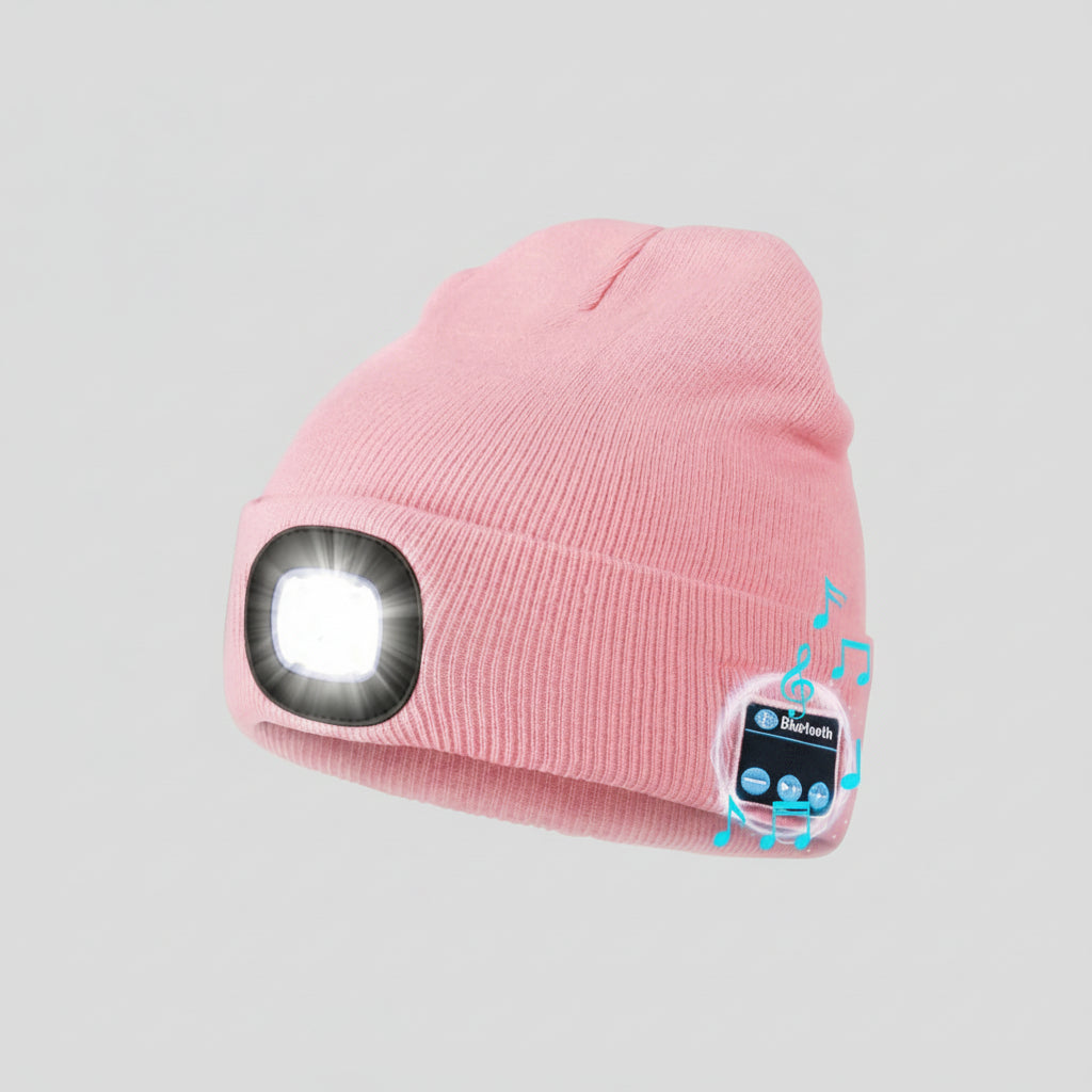 Beanie Bluetooth LED Knitted Winter Beanie Headlight Speakers
