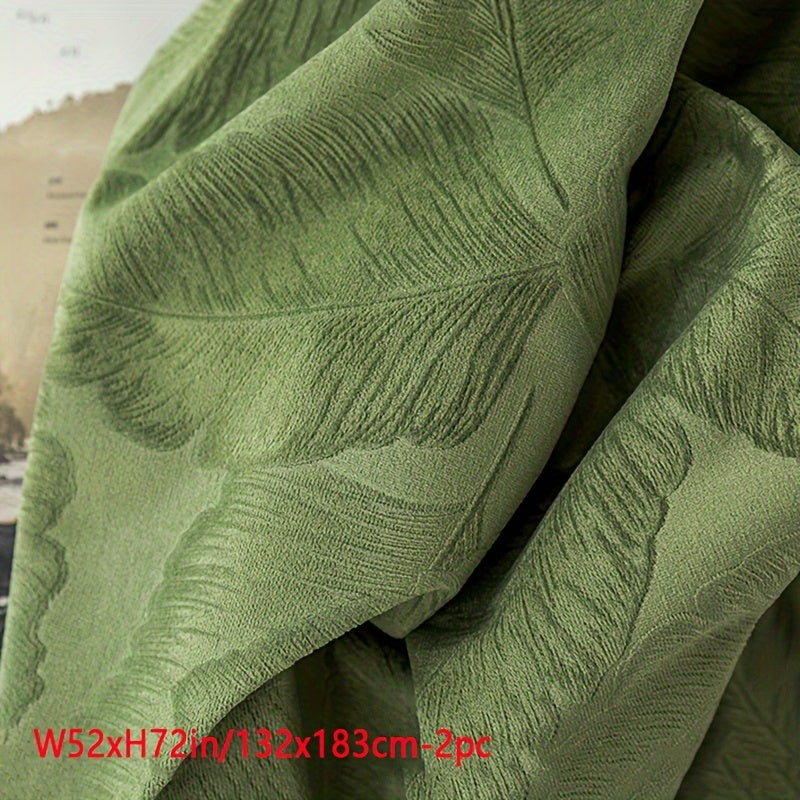 Aifish Glam Stijl Jacquard Fluwelen Gordijnen - 2-pack 90% Verduisterend en Warmte-isolerend