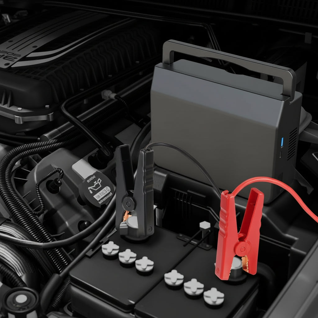 Draagbare Auto Jumpstarter Luchtcompressor Oplaadfunctie