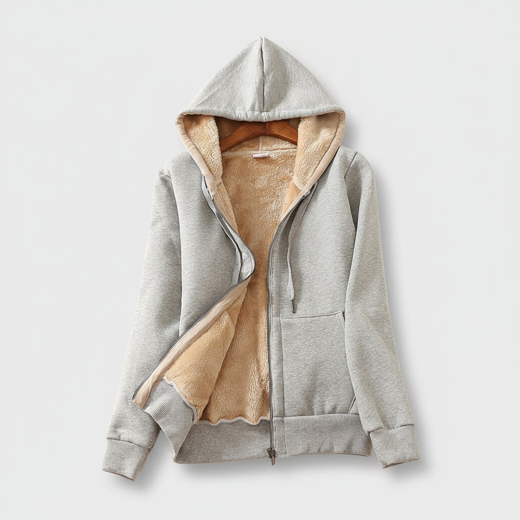 Dames Jas Hoodie Fleece Gevoerd Warm Winter Jack Capuchon