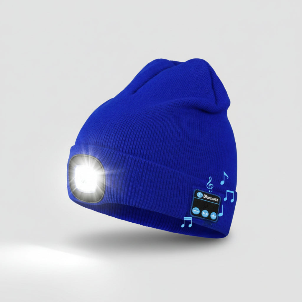 Beanie Bluetooth LED Knitted Winter Beanie Headlight Speakers