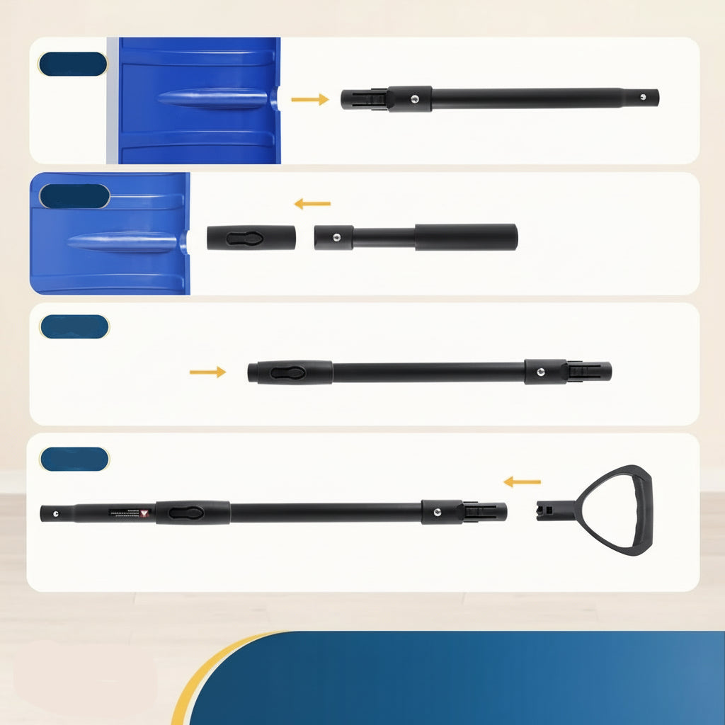 Adjustable Snow Shovel Wide Scoop Driveway Sidewalk