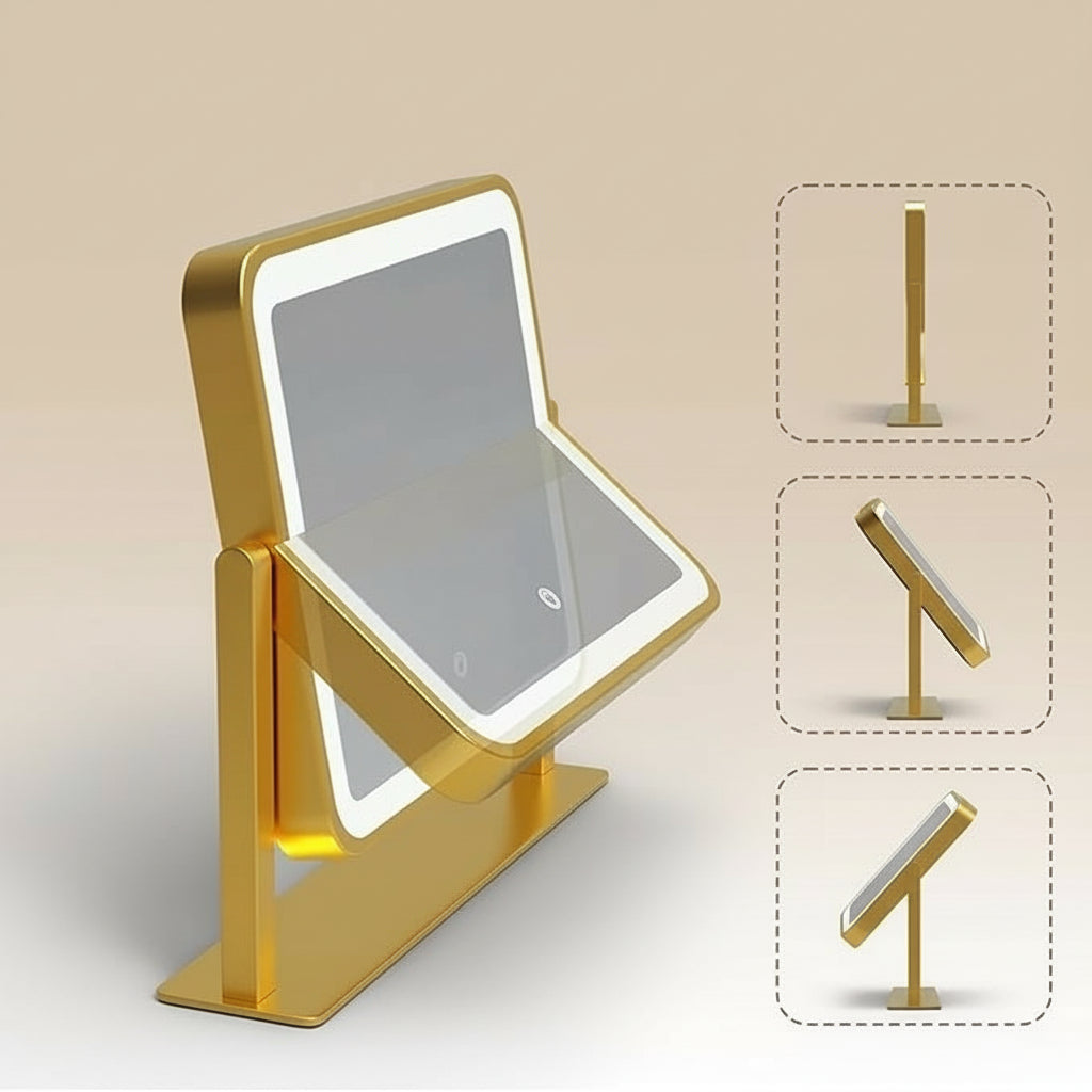 Spiegel Make Upspiegel Led Verlichting Aluminium Tafelmodel