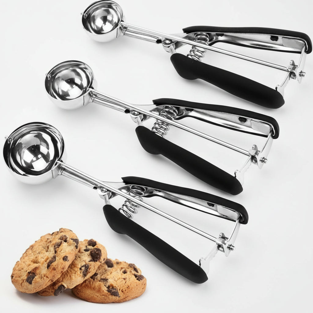 Conjunto de Pá de Gelo em Aço Inoxidável com Alavanca de Aperto para Porcionar e Assar