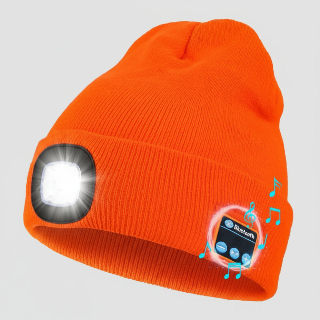 Beanie Bluetooth LED Knitted Winter Beanie Headlight Speakers