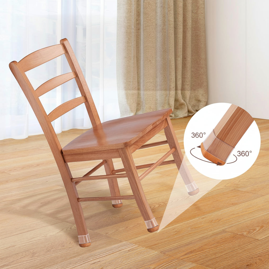 Protetores de Feltro para Pés de Cadeira Quadrados em Silicone