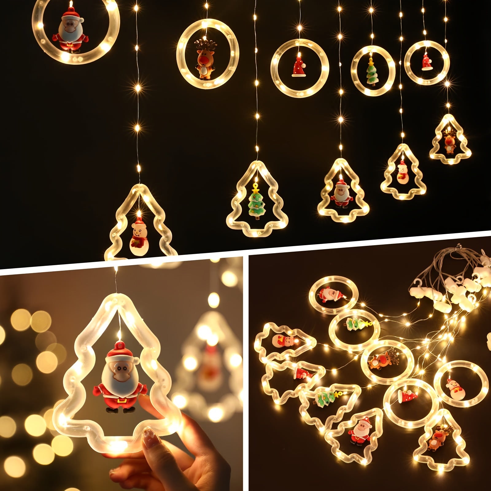 HolidayGlow - Kerst Wensring Verlichting met 10 Mini Kerstfiguren