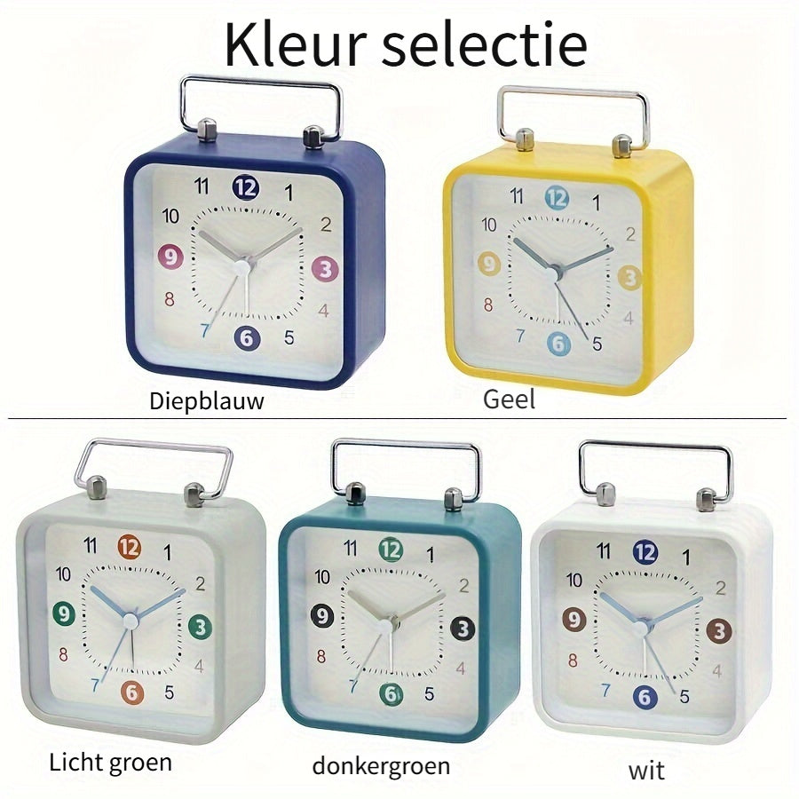 TimeCube - Vierkante Metalen Wekker met Nachtlampje en Snooze