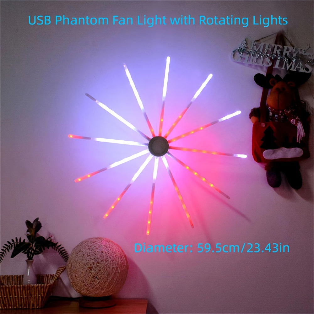 FairySpin - Ventilatore USB Rotante con Luci Magiche Colorate
