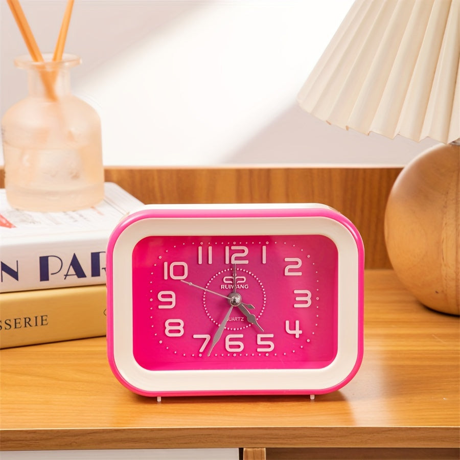 TimeCharm - Klassieke Rechthoekige Wekker met Snoepkleurig Design
