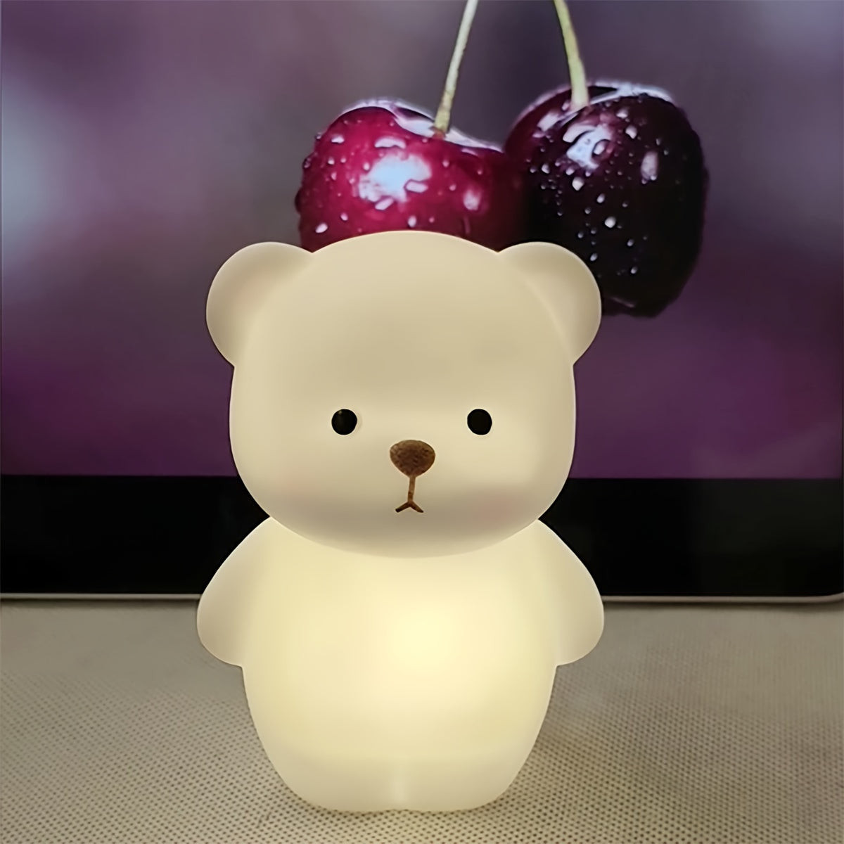 RusticBear - Vrijstaand Beren Nachtlampje met LED Spotlamp