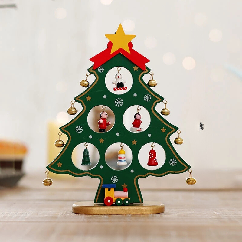 ElegantBoom - Houten Kerstdecoratie voor Bureau