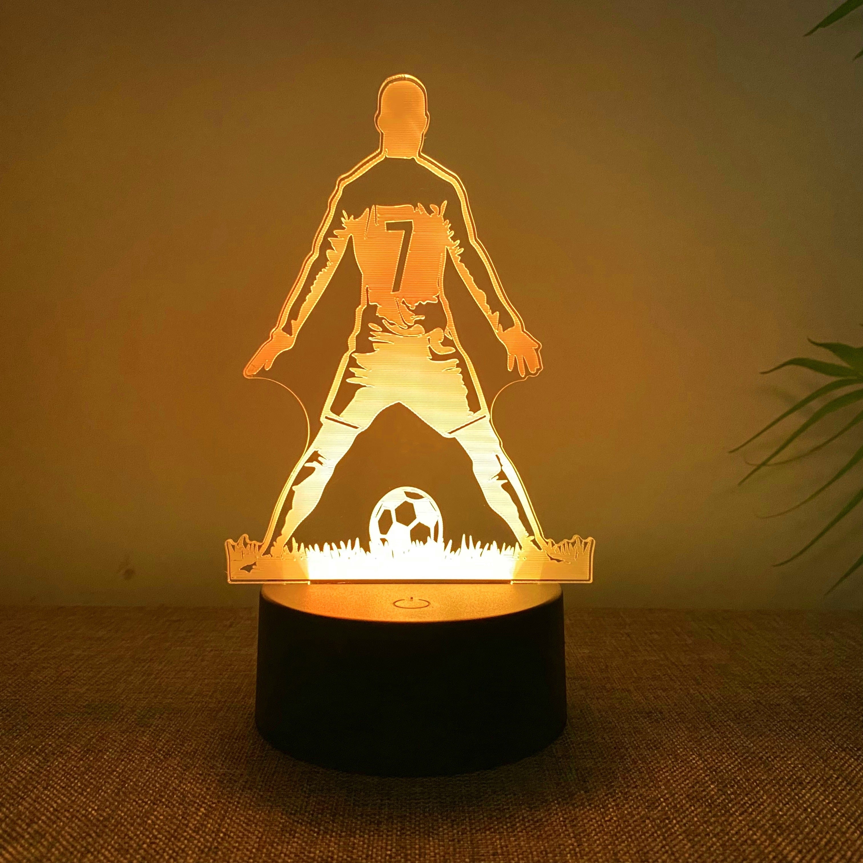 SportGlow - 3D Voetballer LED Nachtlamp met Kleurverandering