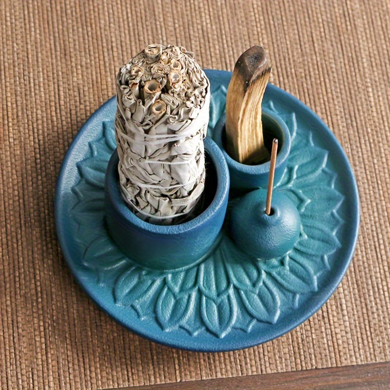Multifunctional Morandi Color Ceramic Candle Holder - Incense Burner and Home Decoration