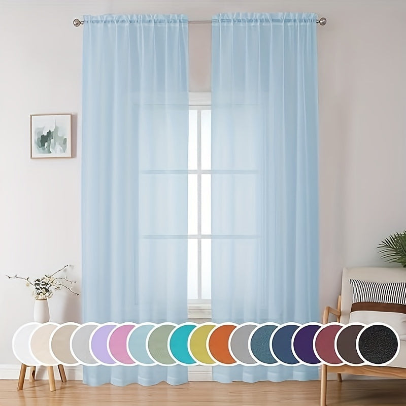 Semi-transparante Gordijnen - 2-pack Lichte en Ademend Polyester Gordijnen voor Slaapkamer en Terrasdeuren