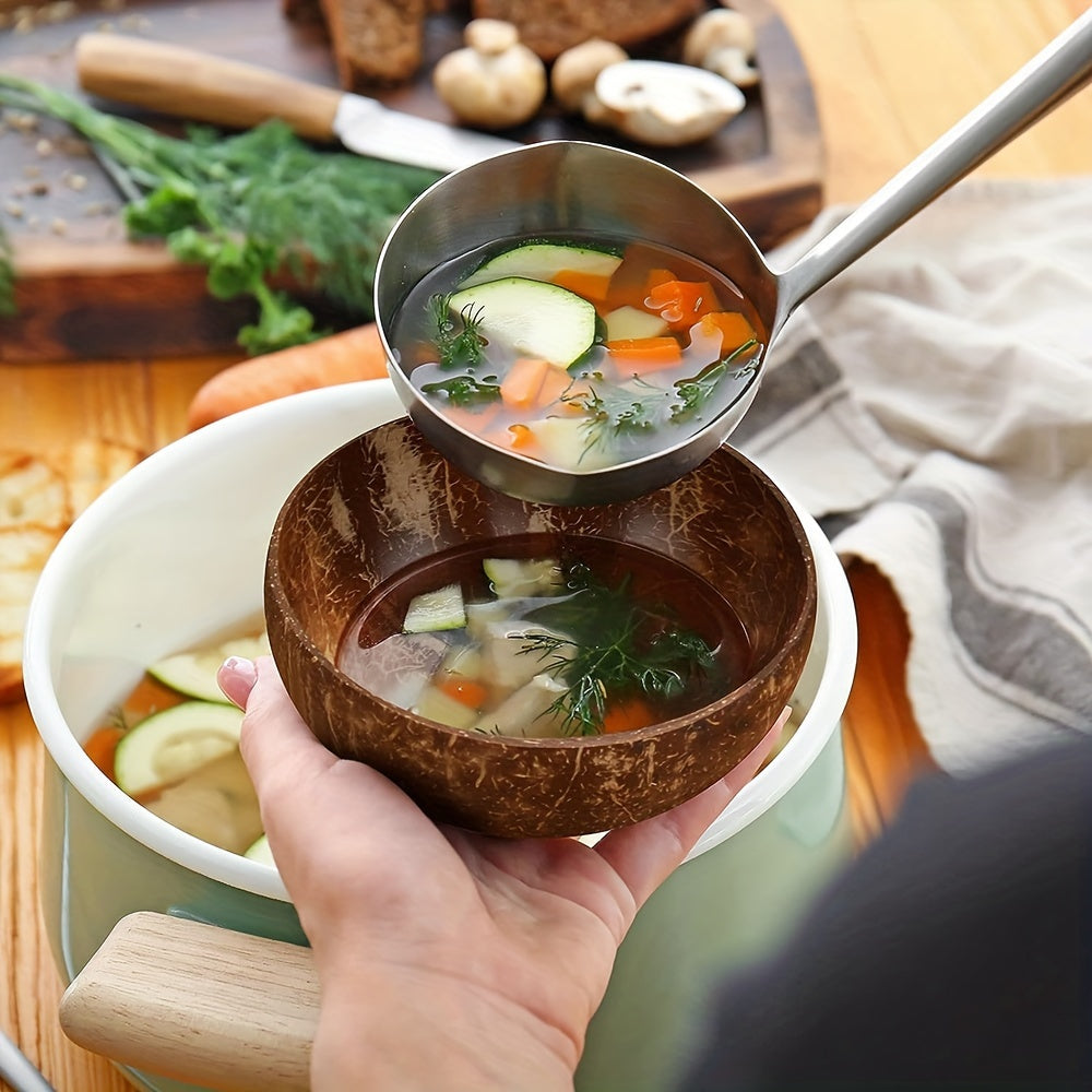 EcoBowls - 3-delige Kokosnootschalen Set met Planten-thema