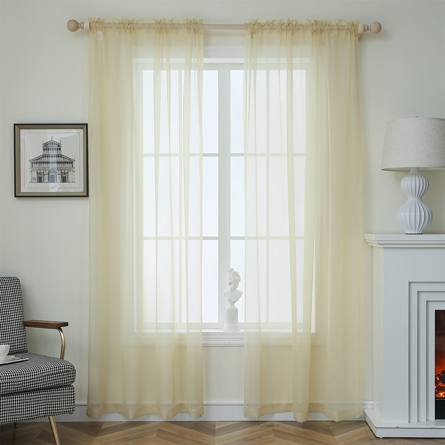 Semi-transparante Gordijnen - 2-pack Lichte en Ademend Polyester Gordijnen voor Slaapkamer en Terrasdeuren