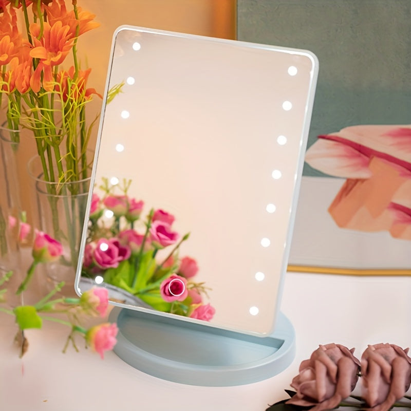 16LED Verlichte Make-up Spiegel – Dual Power, Met Aanraakscherm en Verstelbare Helderheid, USB Gevoed