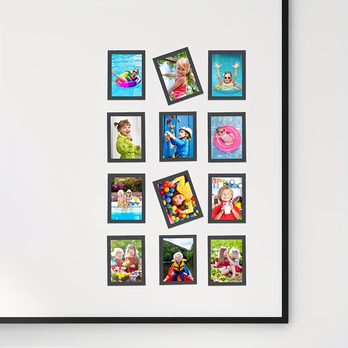 Cornice Fotografica Magnetica 6 Pezzi - 10,16x15,24 cm Nera Cornici Fotografiche Magnetiche Riutilizzabili per Frigorifero