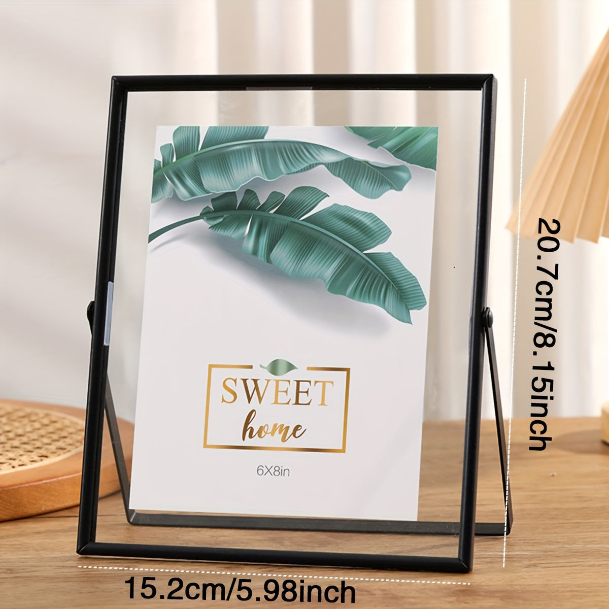 Elegante Metalen Fotolijst - 10.16cm of 15.24cm Enkele Foto Weergave, Modern Goud & Zwart Ontwerp voor Thuis en Kantoor