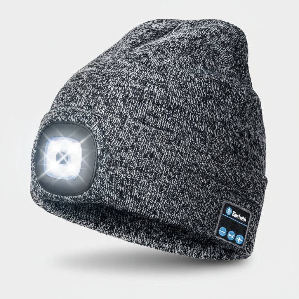 Beanie Bluetooth LED Knitted Winter Beanie Headlight Speakers
