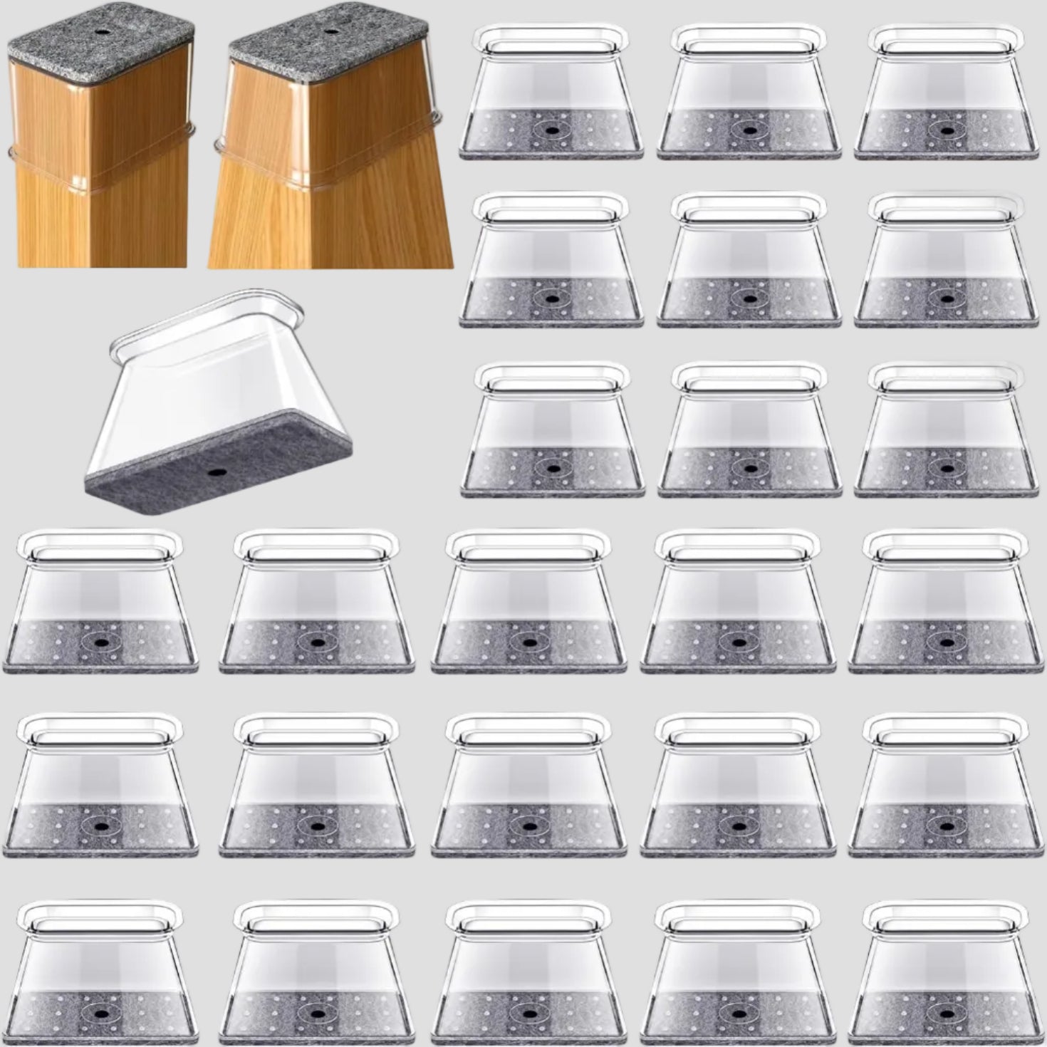 Protectores para Pés de Cadeira em Feltro de Silicone Silencioso