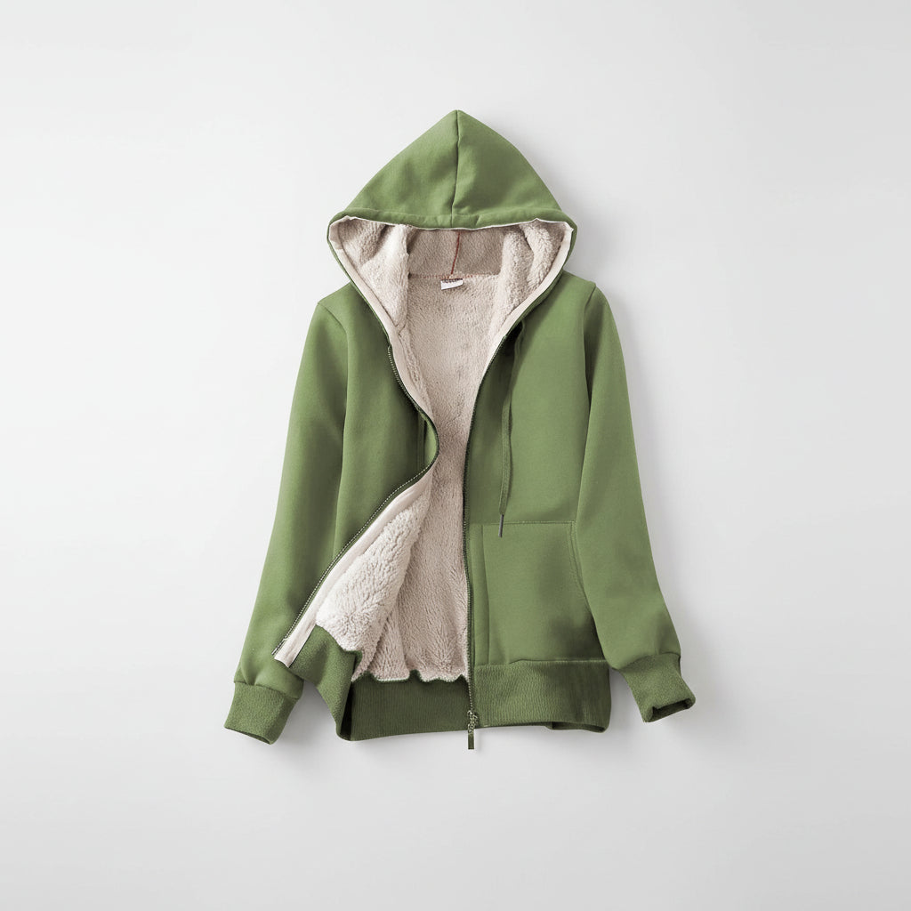 Dames Jas Hoodie Fleece Gevoerd Warm Winter Jack Capuchon