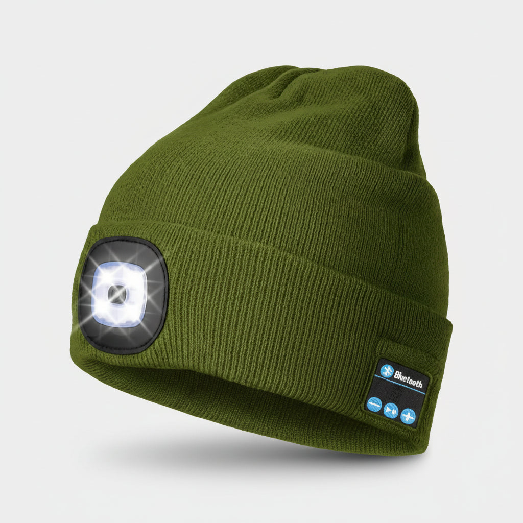 Beanie Bluetooth LED Knitted Winter Beanie Headlight Speakers