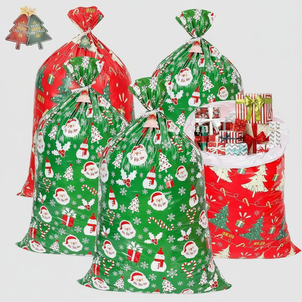 Cadeauzak Kerst Trekkoord Herbruikbare Folie Zakjes Set 40 Stuks