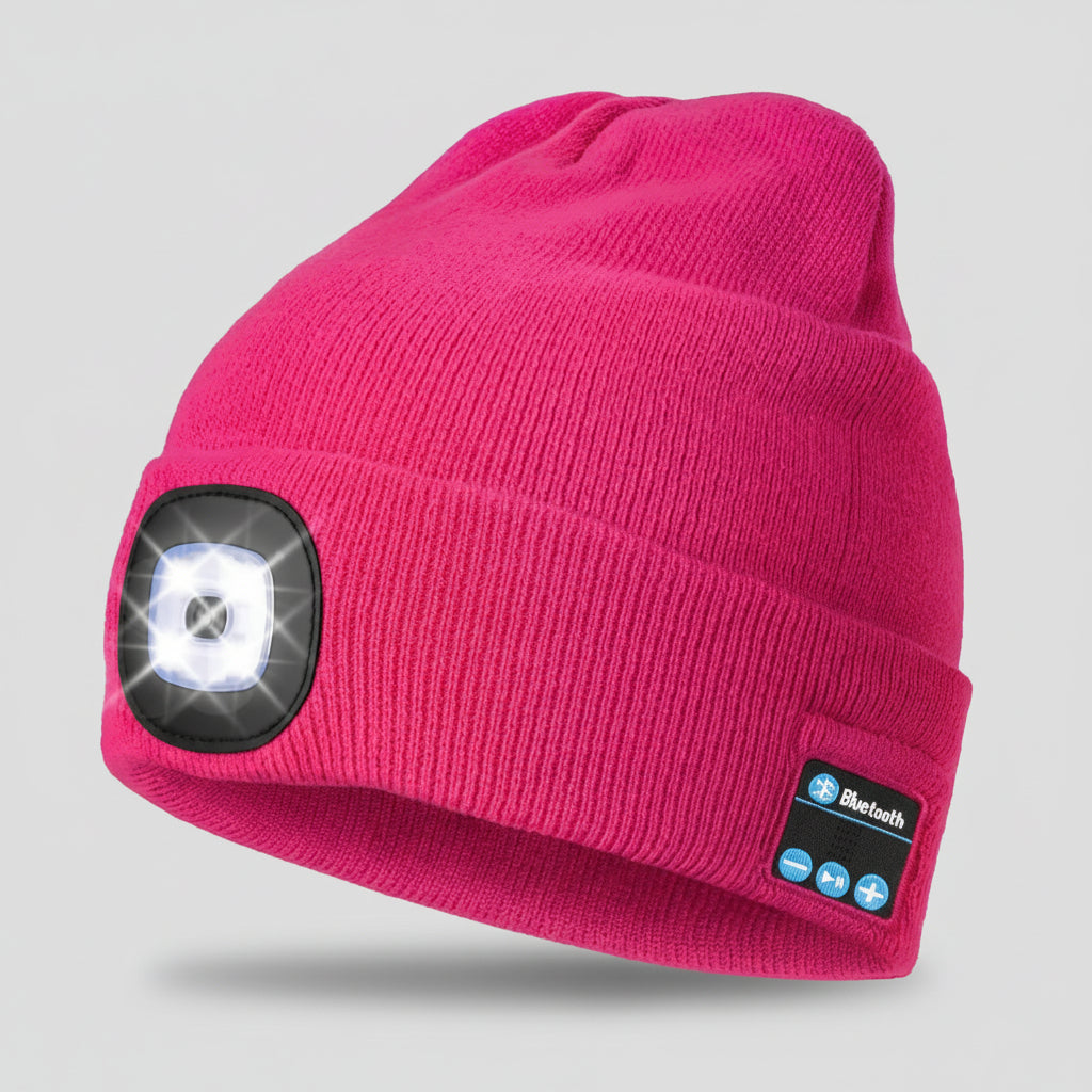 Beanie Bluetooth LED Knitted Winter Beanie Headlight Speakers