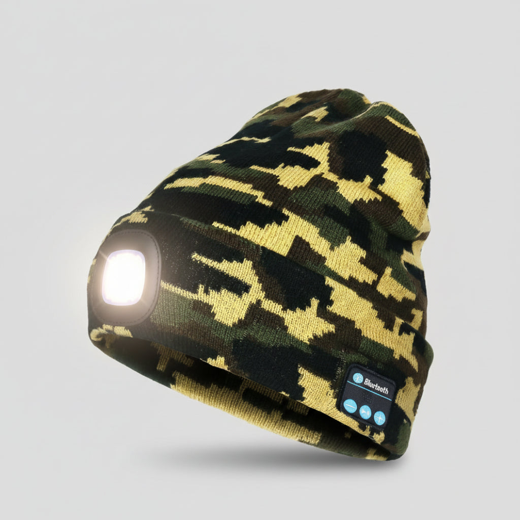Beanie Bluetooth LED Knitted Winter Beanie Headlight Speakers