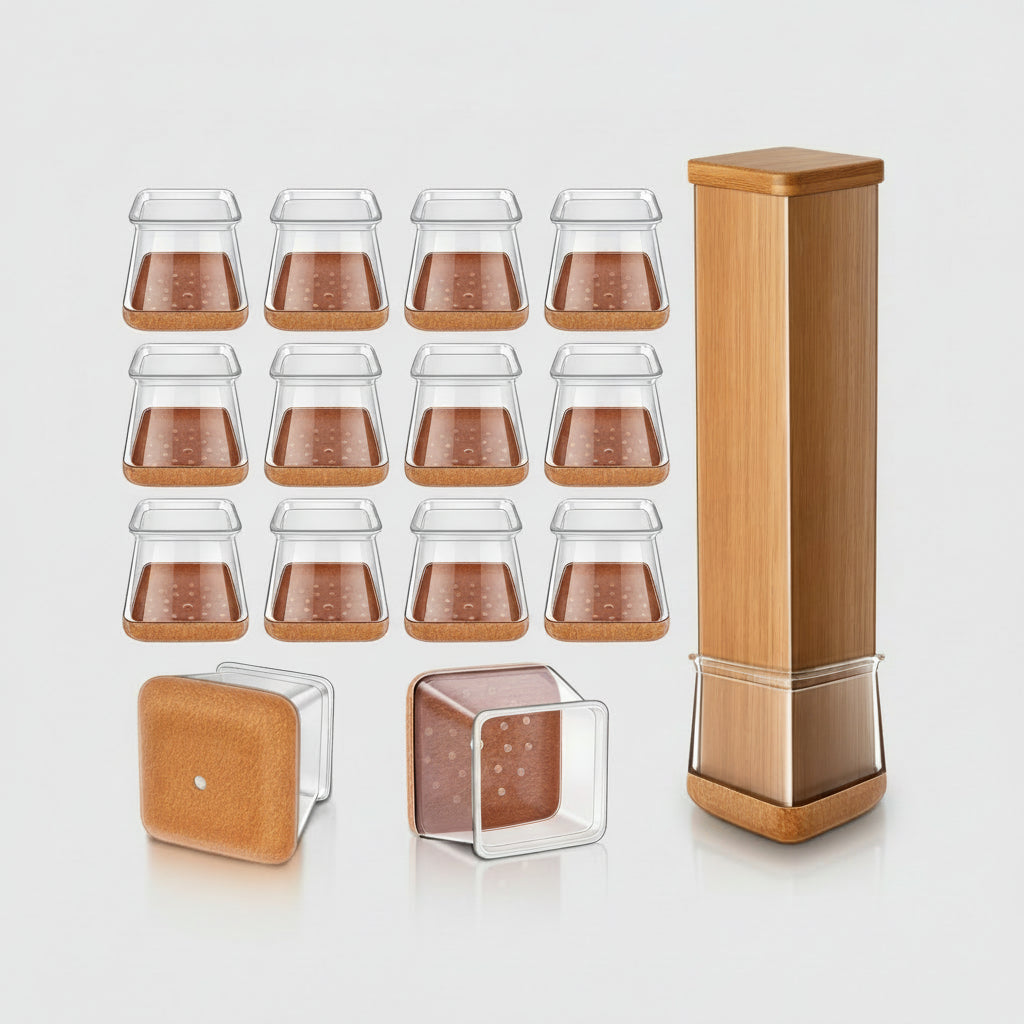 Protetores de Feltro para Pés de Cadeira Quadrados em Silicone