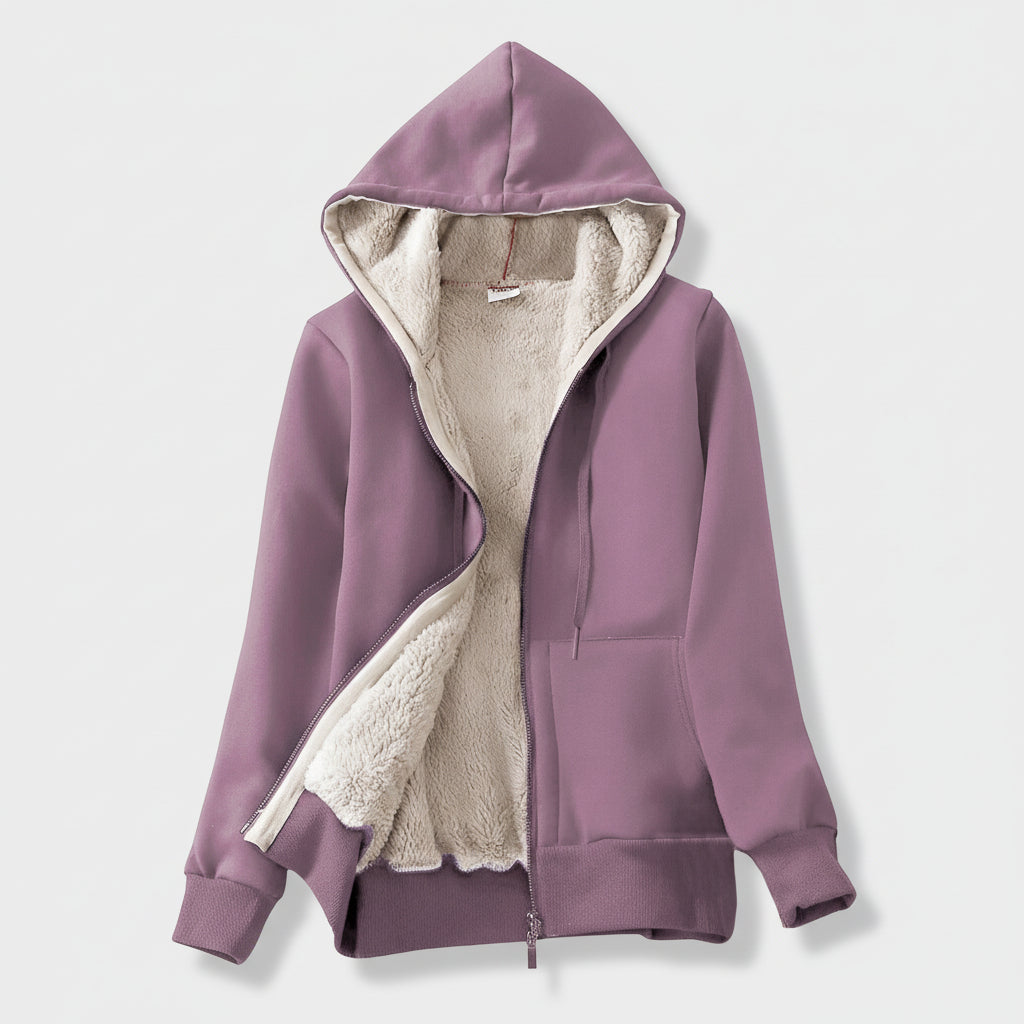 Dames Jas Hoodie Fleece Gevoerd Warm Winter Jack Capuchon