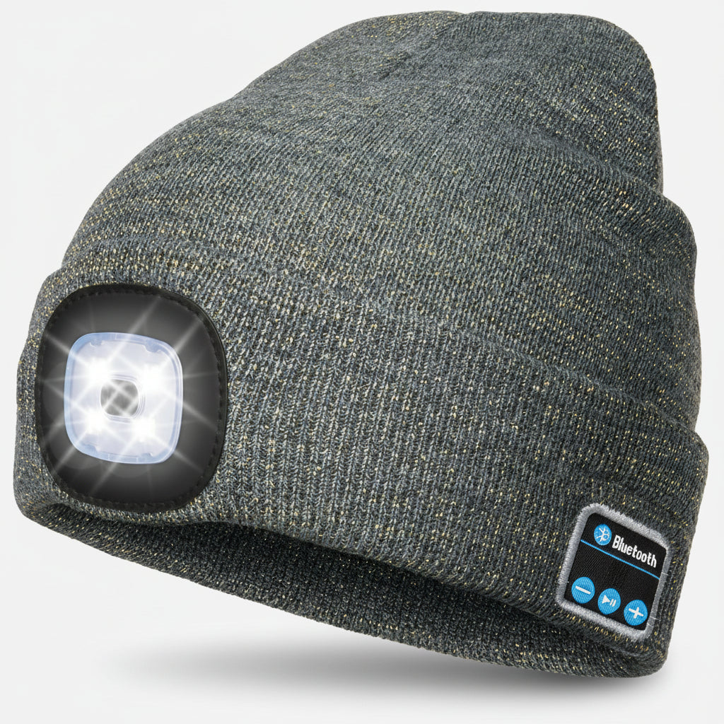 Beanie Bluetooth LED Knitted Winter Beanie Headlight Speakers