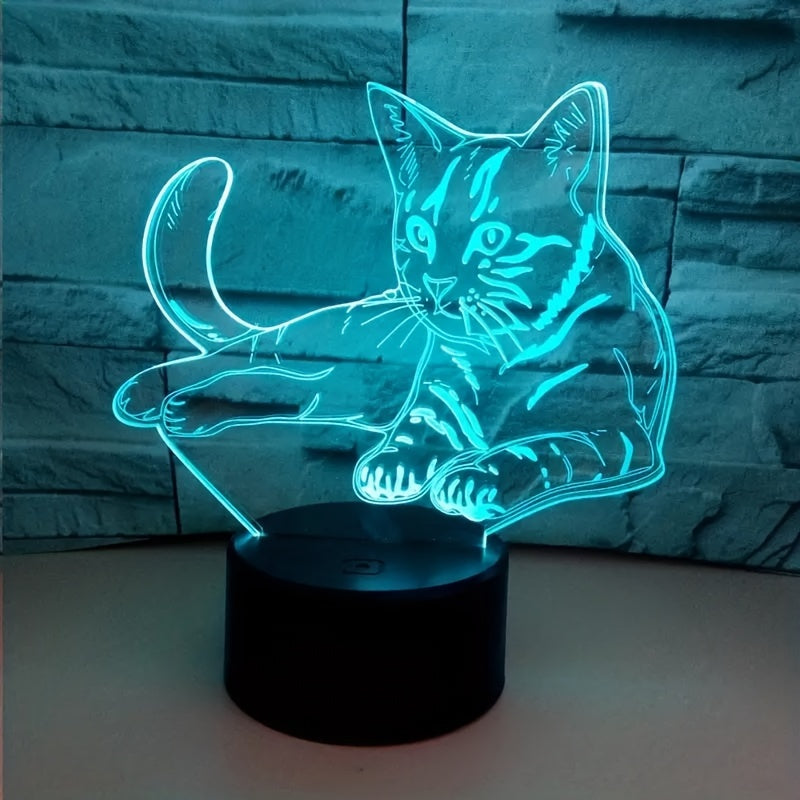 CatGlow - 3D Kat Nachtlampje met 7 Kleuren Touch Bediening