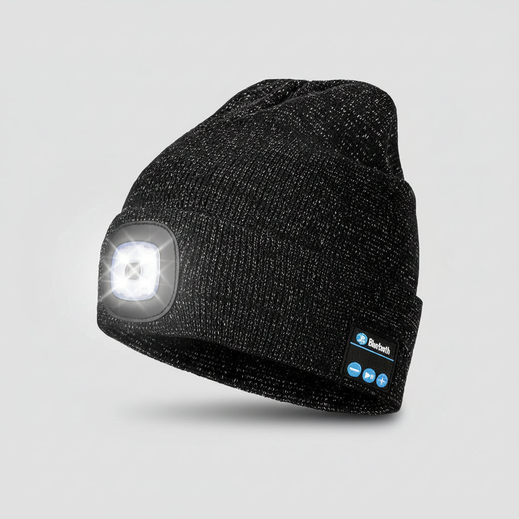 Beanie Bluetooth LED Knitted Winter Beanie Headlight Speakers
