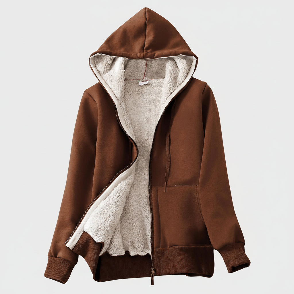 Dames Jas Hoodie Fleece Gevoerd Warm Winter Jack Capuchon