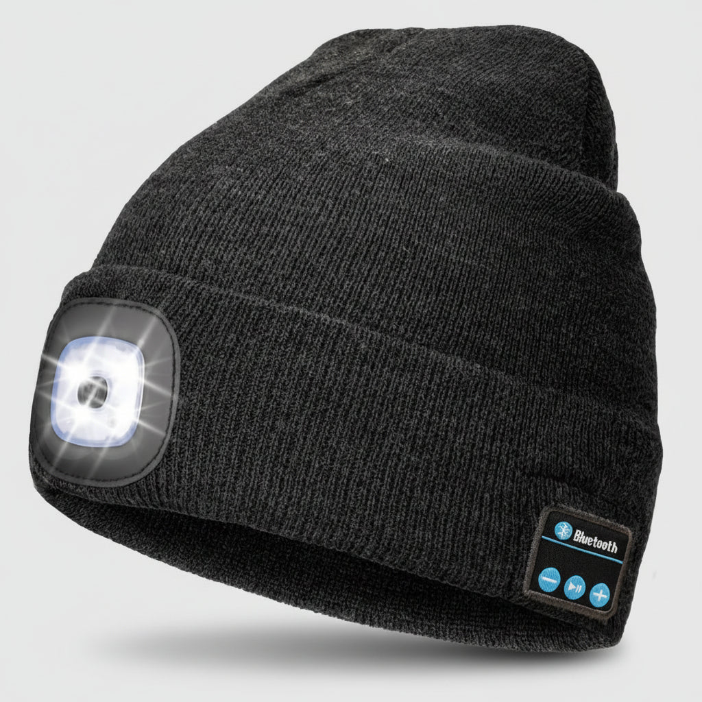 Beanie Bluetooth LED Knitted Winter Beanie Headlight Speakers