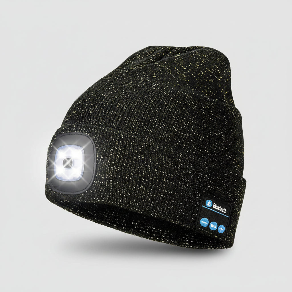 Beanie Bluetooth LED Knitted Winter Beanie Headlight Speakers
