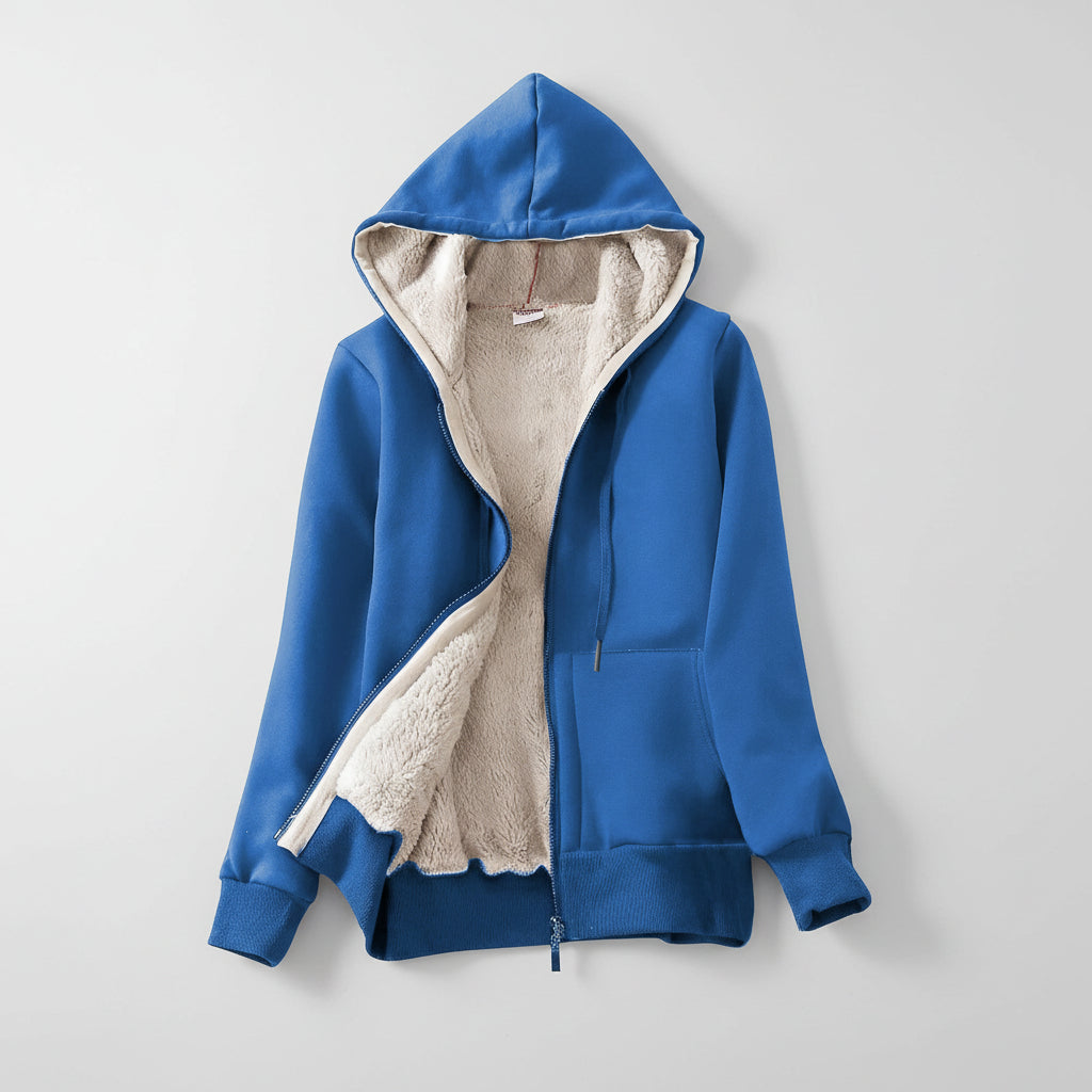 Dames Jas Hoodie Fleece Gevoerd Warm Winter Jack Capuchon
