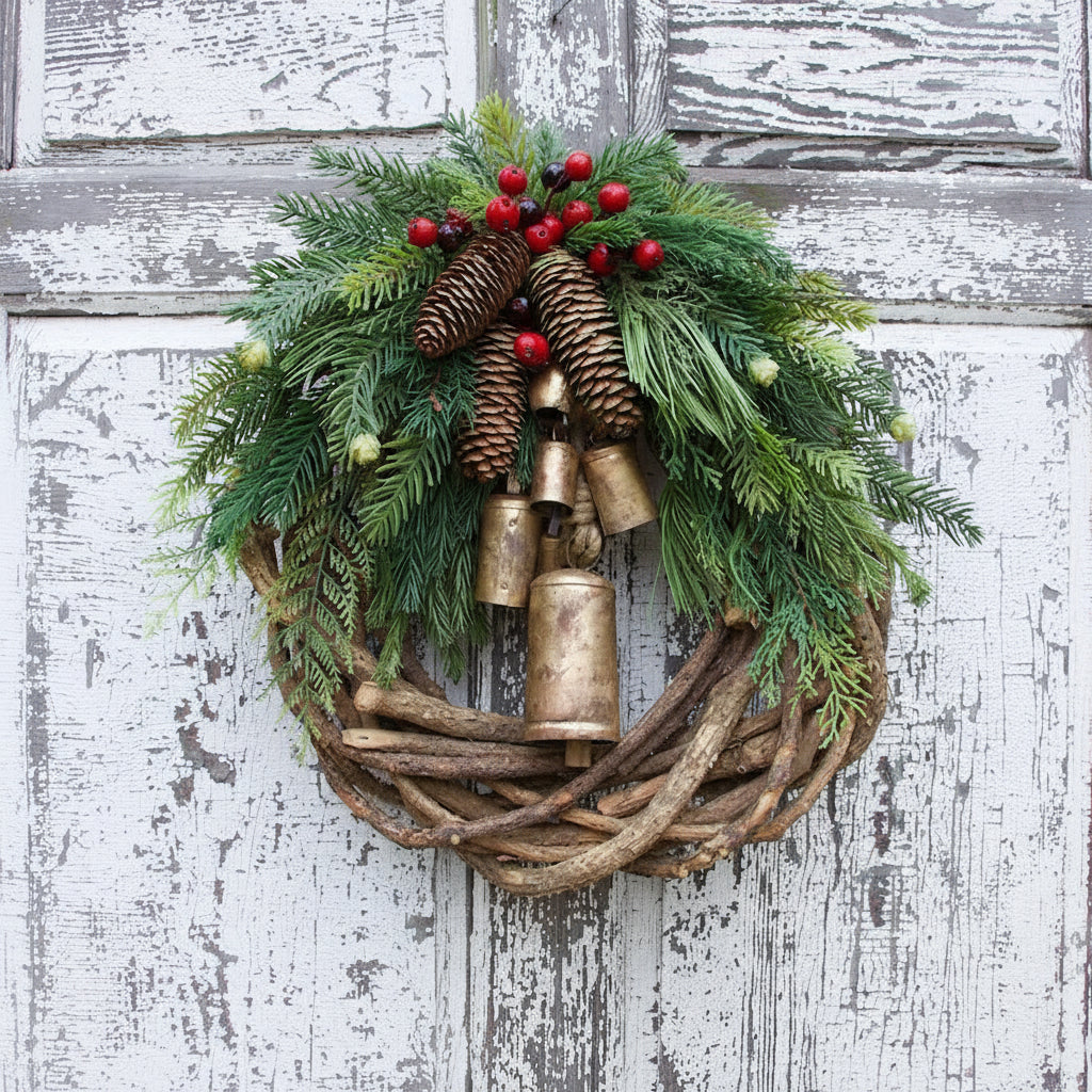 Kerstkrans Bohemian Stijl Handgemaakt Feestelijke Sfeer