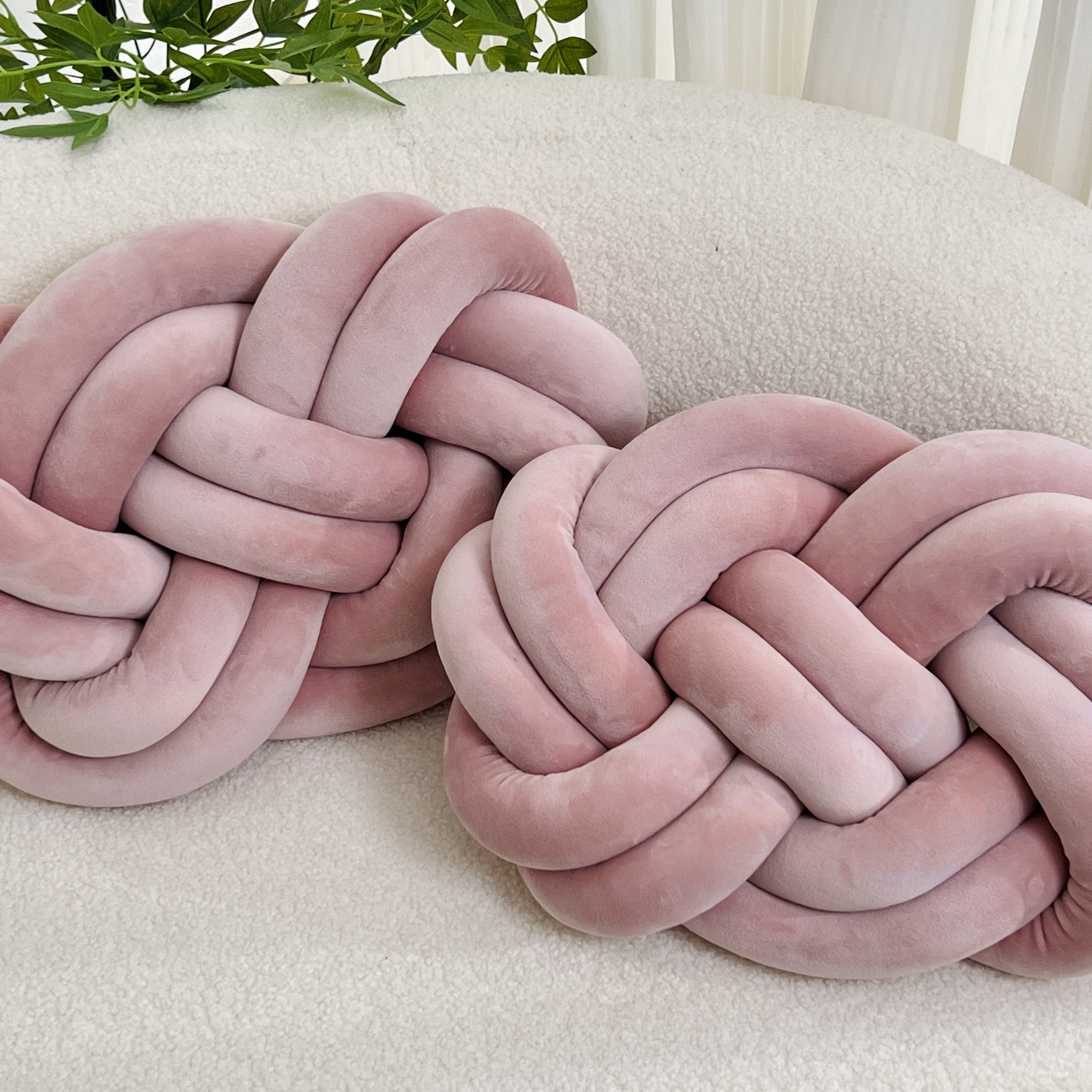 2-teilige Knotenkissen - Weiche Plüschkissen, dekorative Kissen für Bett, Sofa und Wohnzimmer
