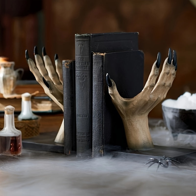 DemonHand - Set di 2 Fermalibri in Resina per Decorazione Interna/Esterno