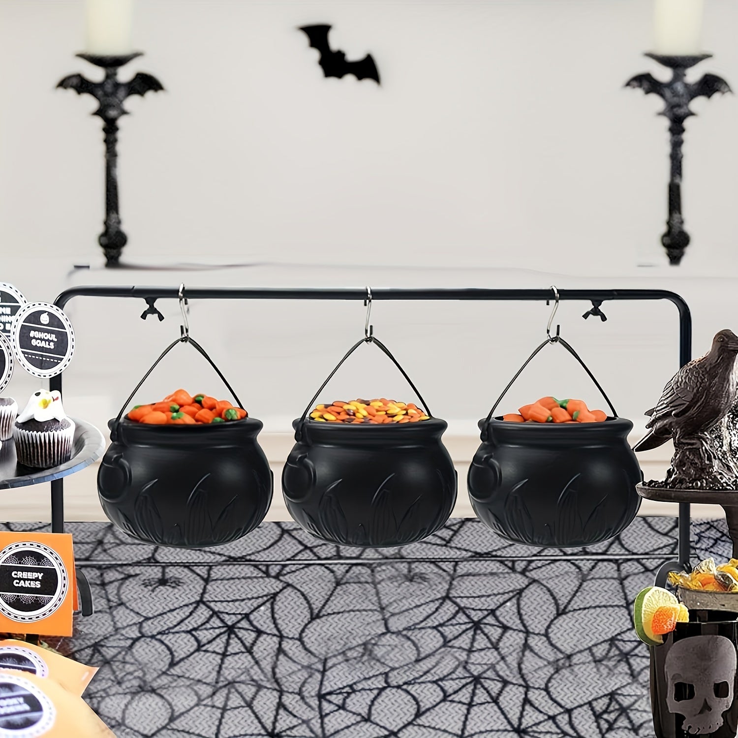 CauldronServe - Snoepkommen Set - 6-delige Halloween Heksenketel Serveerschalen