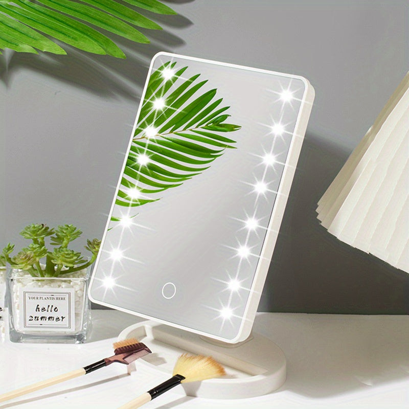 16LED Verlichte Make-up Spiegel – Dual Power, Met Aanraakscherm en Verstelbare Helderheid, USB Gevoed
