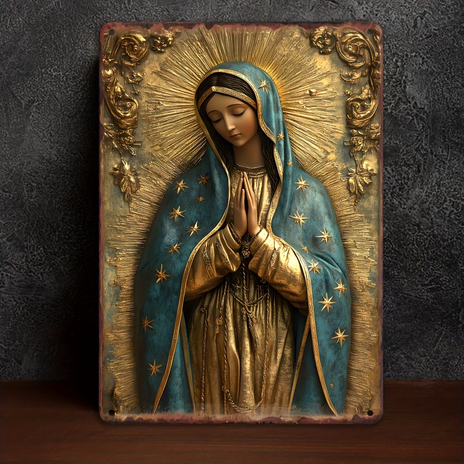 GuadalupeSign - Vintage Maagd van Guadalupe Metalen Bord