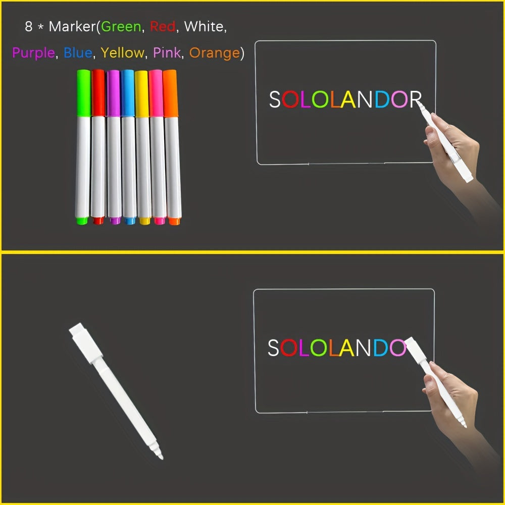 GlowNote - USB LED Nachtlamp met Overschrijfbaar Acryl Bord