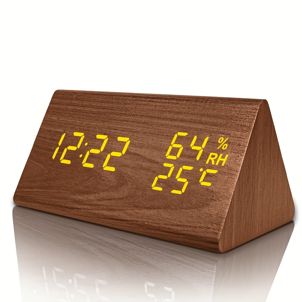 NatureClock - Houten Wekker met Temperatuur- en Vochtigheidsweergave