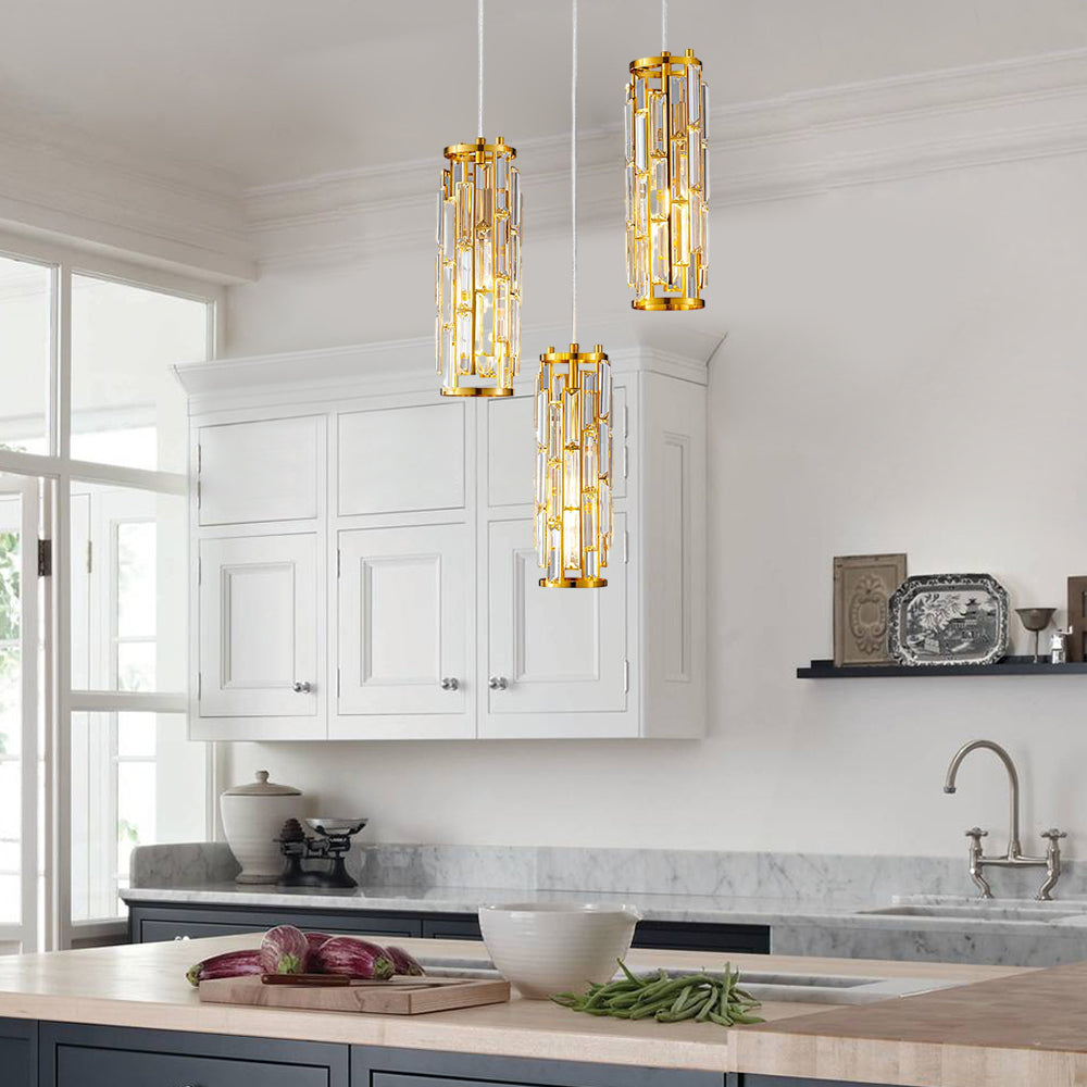 VintageCrystal - Industriële Hanglamp van Glas en IJzer voor Woonkamer en Eetkamer